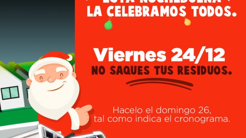 Cronograma de servicios durante la semana de Navidad