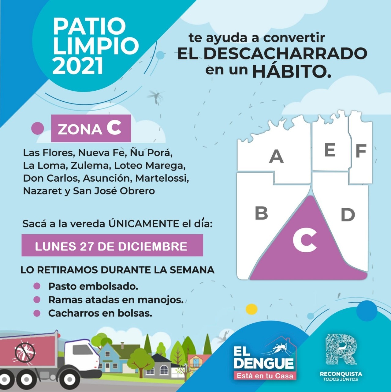 Miércoles 22 de diciembre: Patio Limpio en Zona C