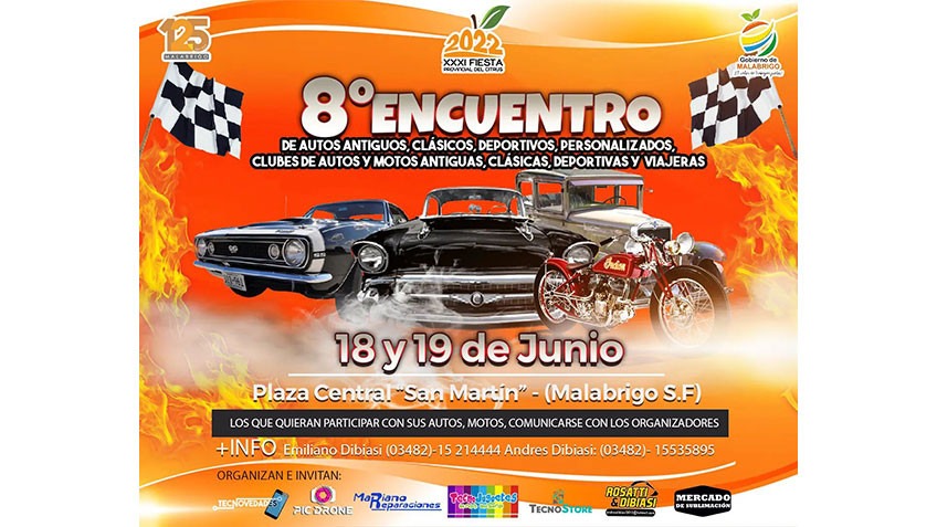 8° Encuentro de Motos y Autos Clásicos en Malabrigo