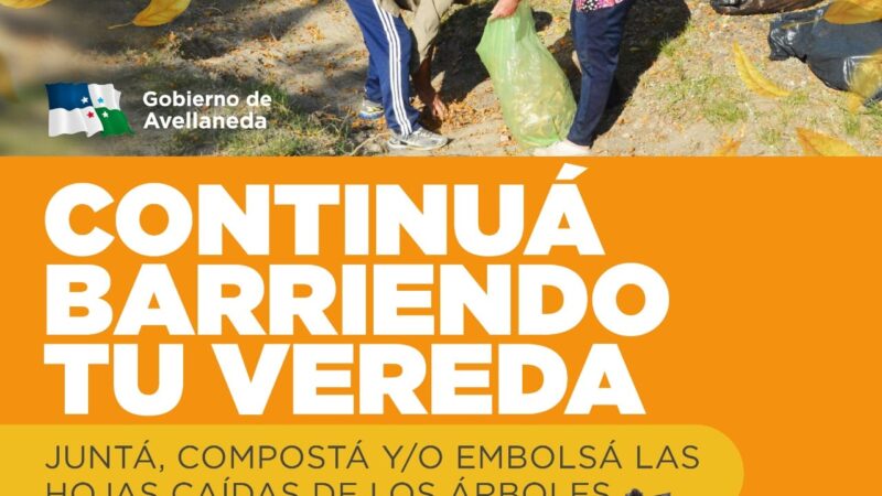 Continua barriendo la vereda ¡Cuidemos Avellaneda!