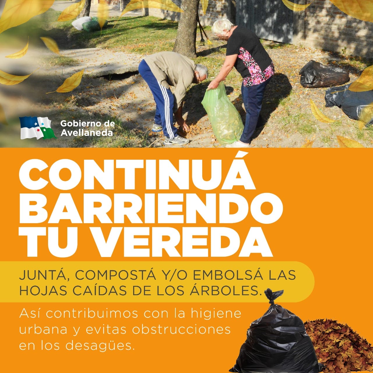 Continua barriendo la vereda ¡Cuidemos Avellaneda!