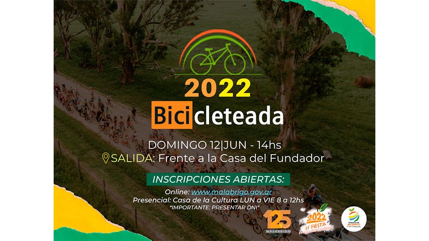 Participá de la Bicicleteada 2022 en Malabrigo