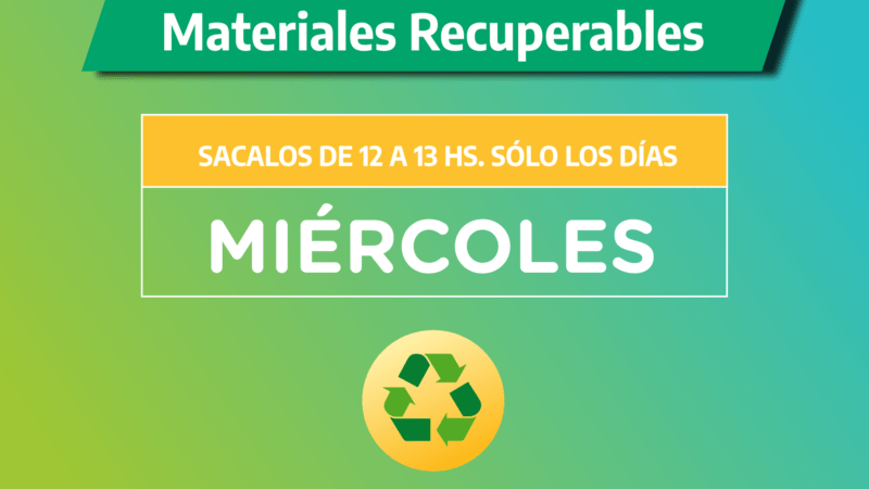 Cuando sacar los residuos recuperables