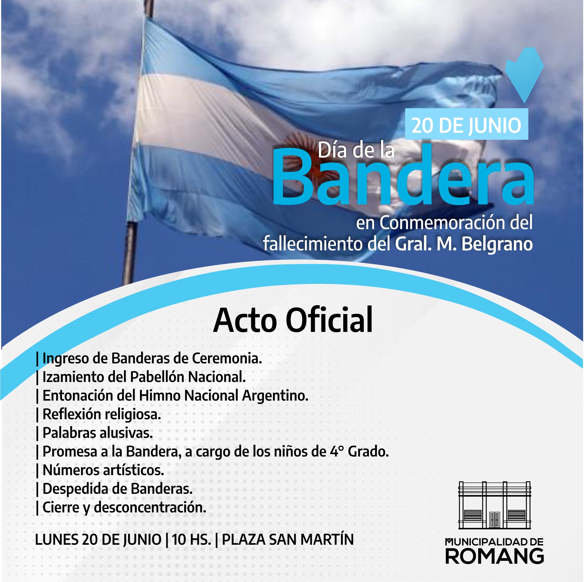 Acto oficial de la Bandera en Romang