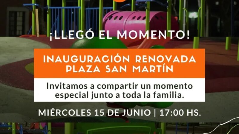 Inauguran renovación de la Plaza San Martin