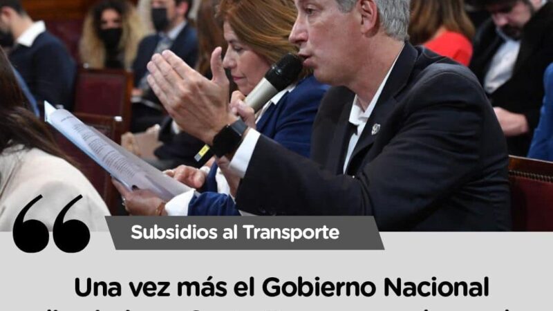 Scarpín» Una vez más el gobierno discrimina a Santa Fe»