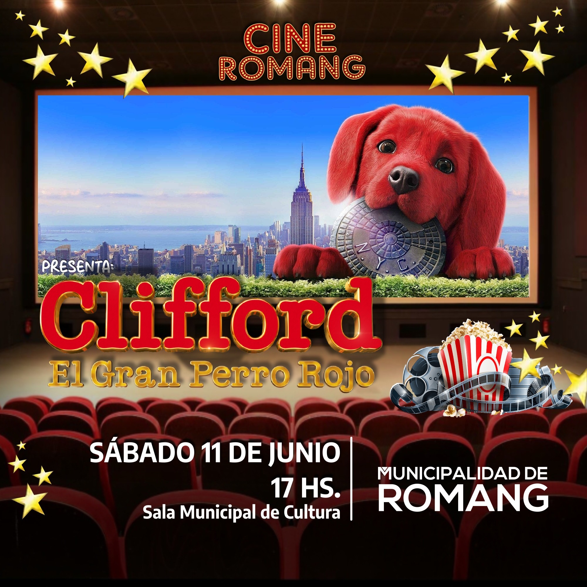 Proyecta CLIFFORD, el Gran Perro Rojo en Romang