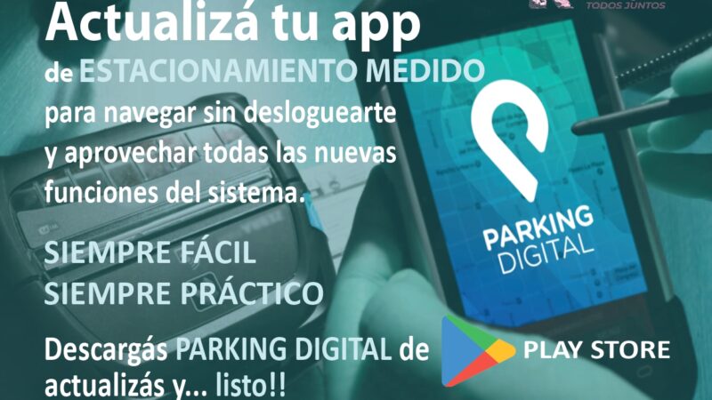 Actualizá tu APP de estacionamiento en Reconquista