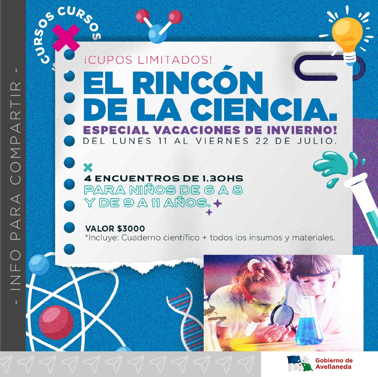Abren el rincón de la ciencia en Avellaneda