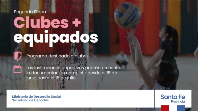 Programa Clubes + Equipados: Continúa abierta la inscripción para su segunda etapa