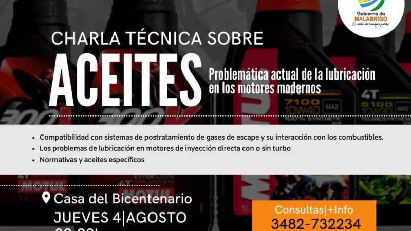 Charla Técnica sobre Aceites en Malabrigo