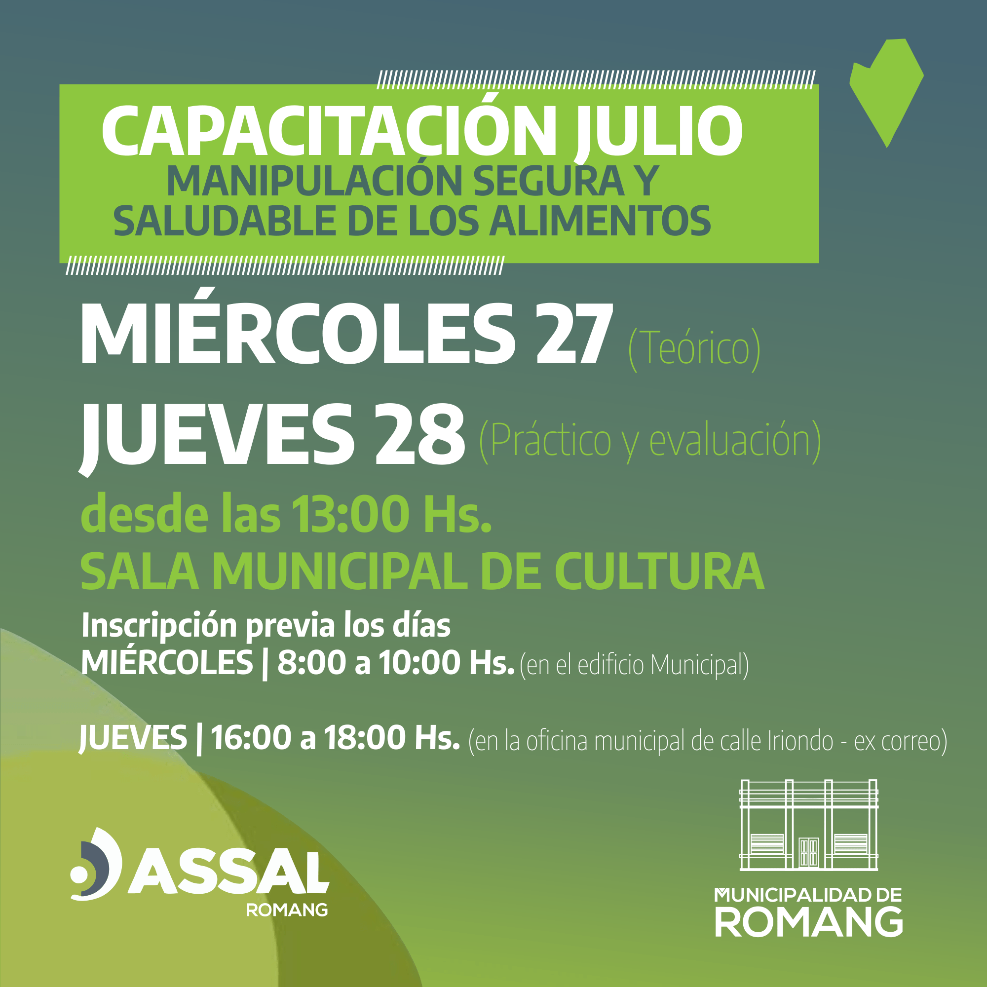 Capacitan en manipulación segura de alimentos en Romang