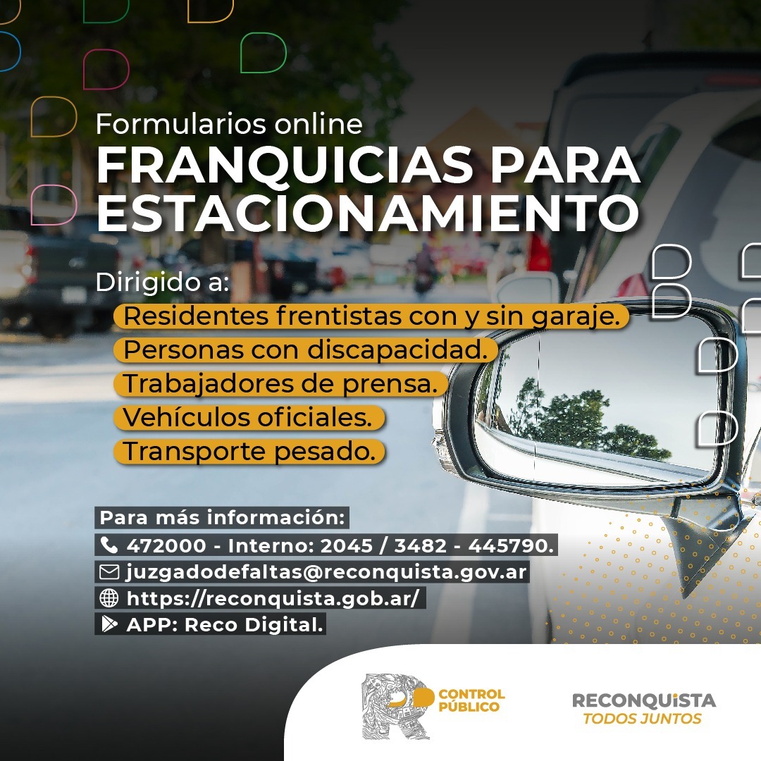 Gestioná tu franquicia de estacionamiento digital en Reconquista