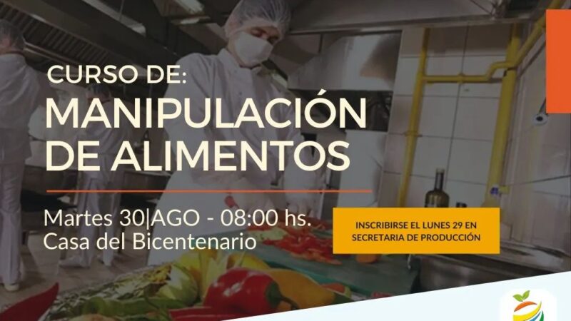 Curso de manipulación de alimentos en Malabrigo