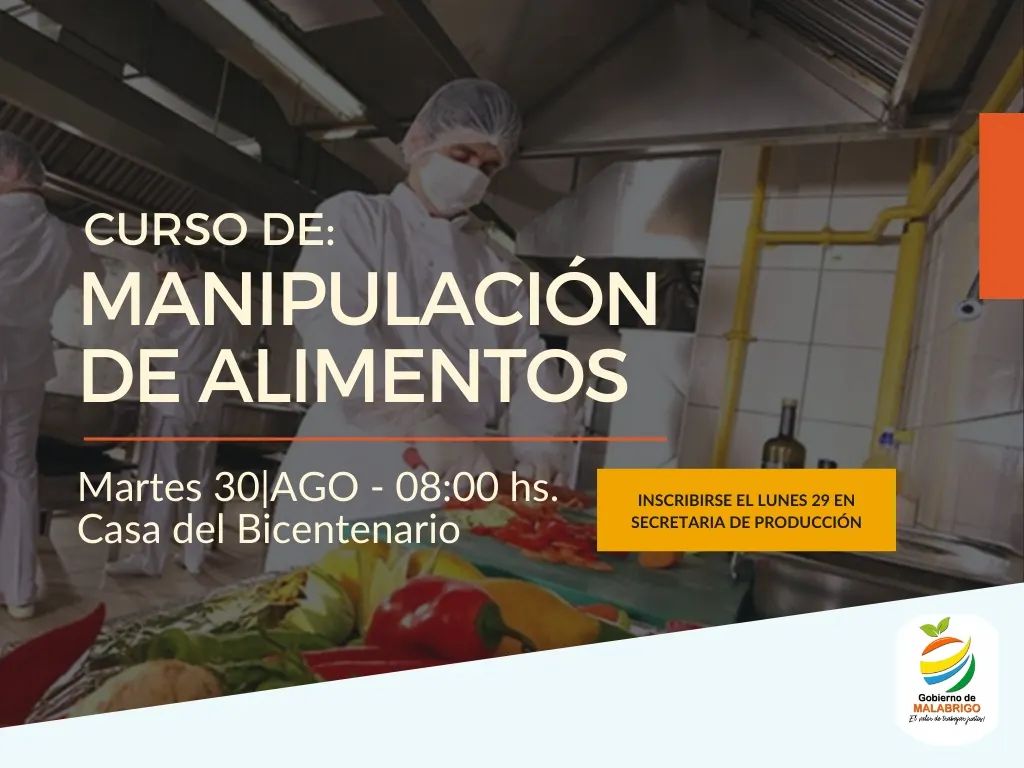 Curso de manipulación de alimentos en Malabrigo
