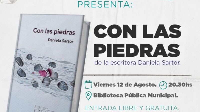 Avellaneda: Daniela Sartor presenta el libro «Con las piedras»