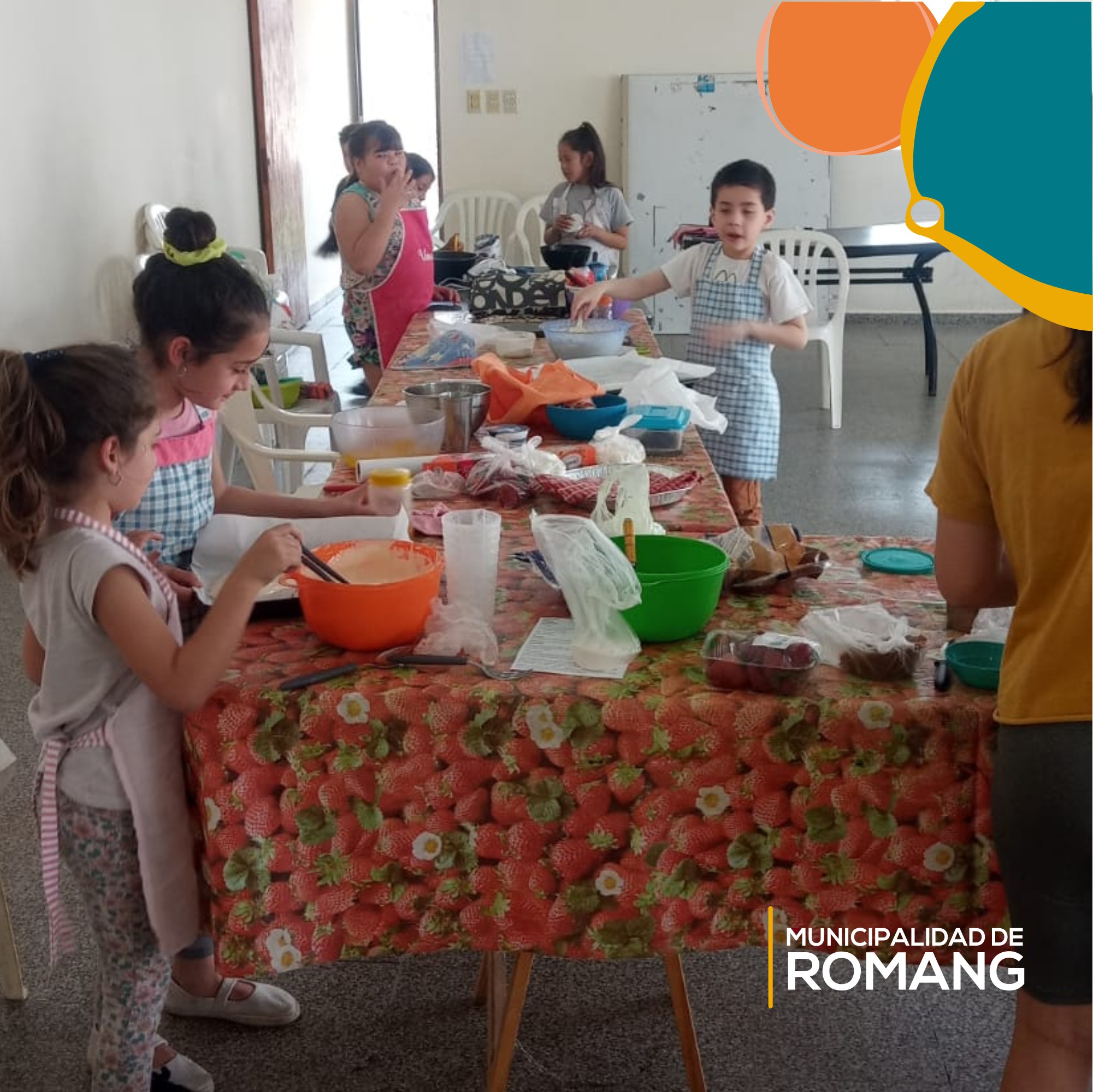 Mirá a los niños participando del taller «Cocineritos» en Romang