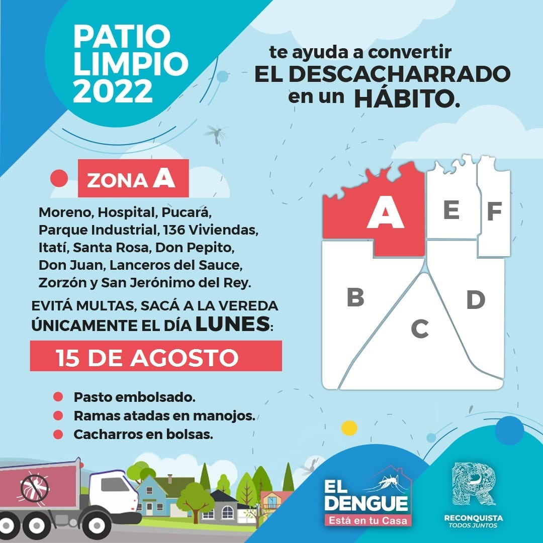 Lunes 15 de Agosto: Patio Limpio en Zona A
