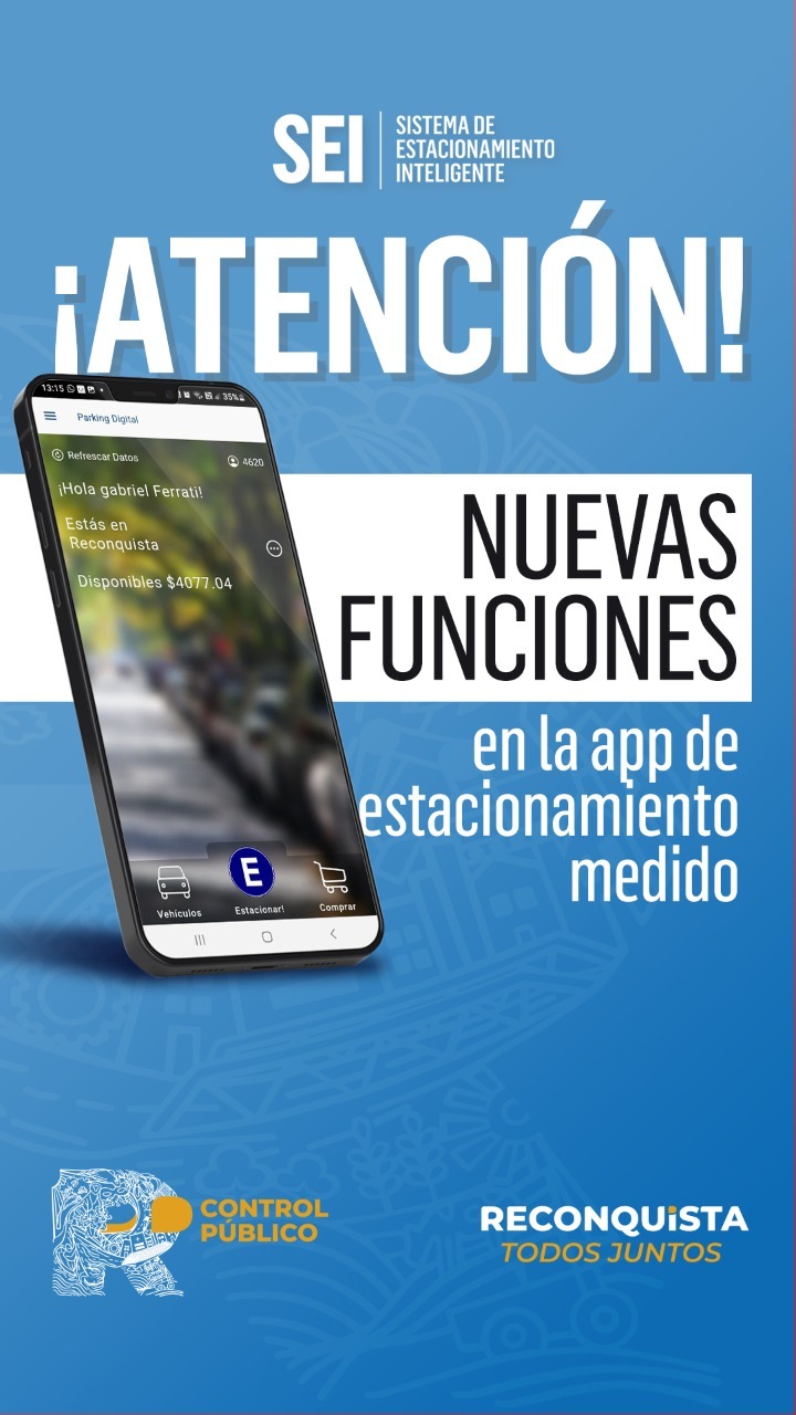 Reconquista tiene App Parking digital para pagar el servicio