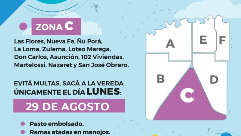 Lunes 29 de agosto: Patio limpio en zona C