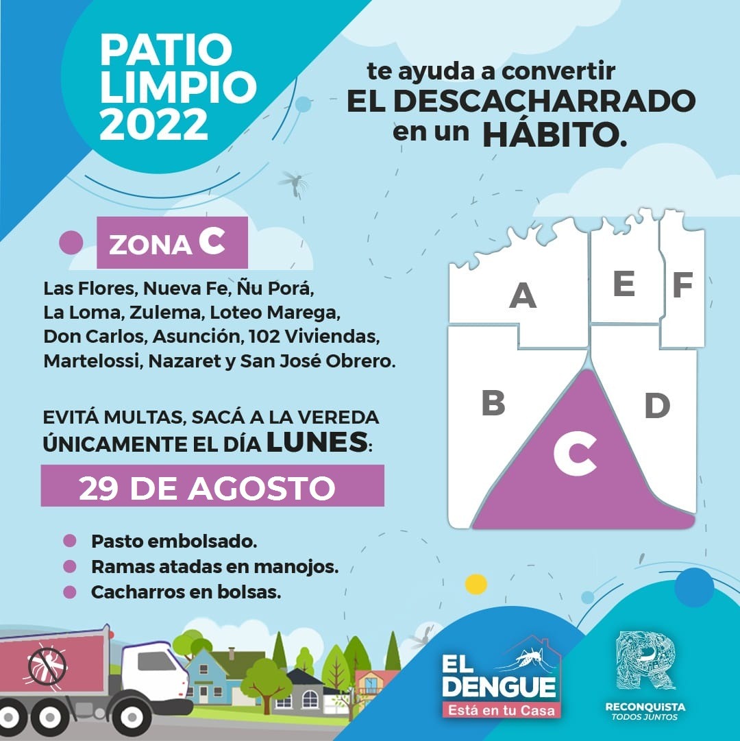 Lunes 29 de agosto: Patio limpio en zona C