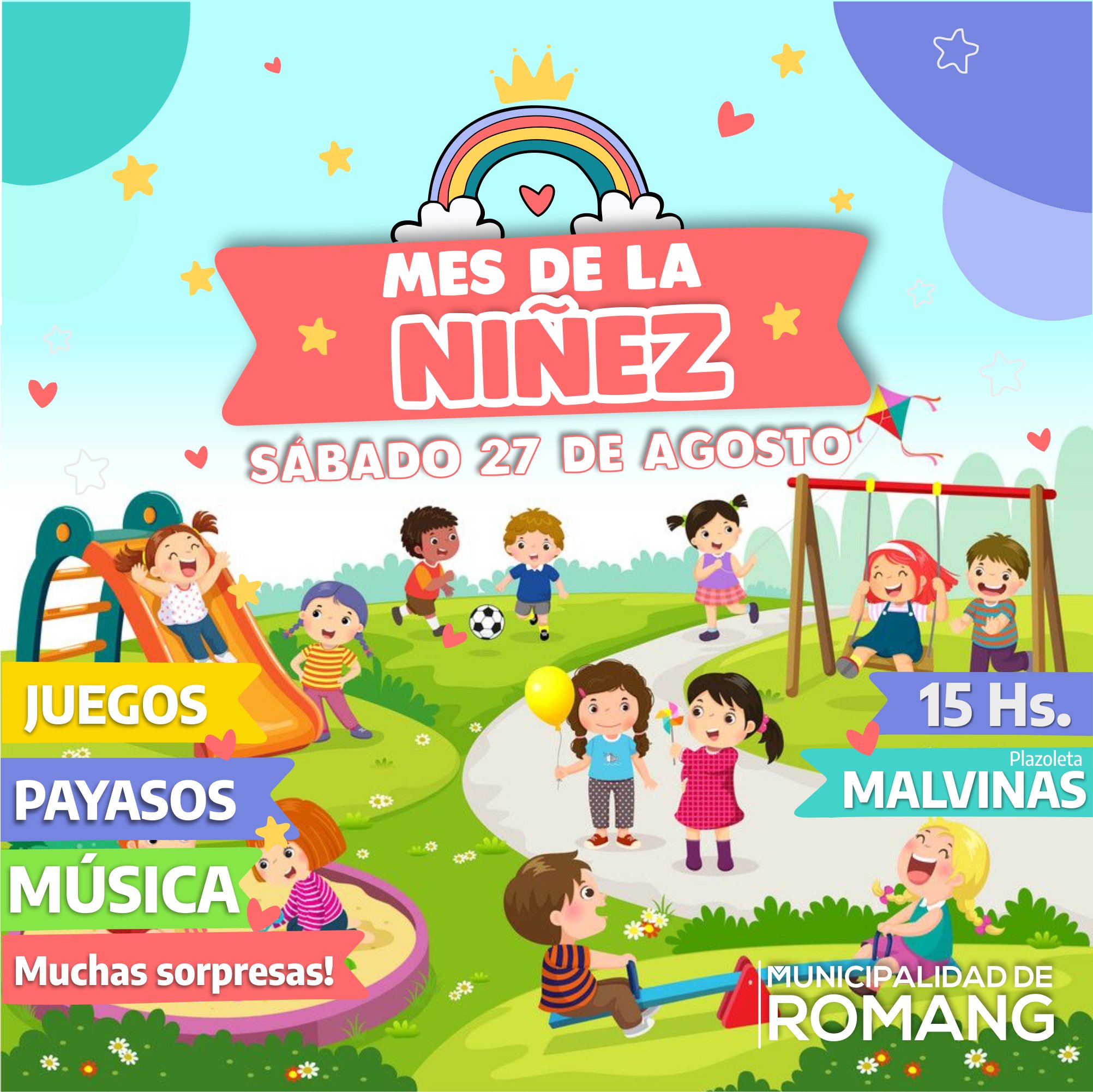 Romang cierra el mes de la niñez con un festival en la plazoleta