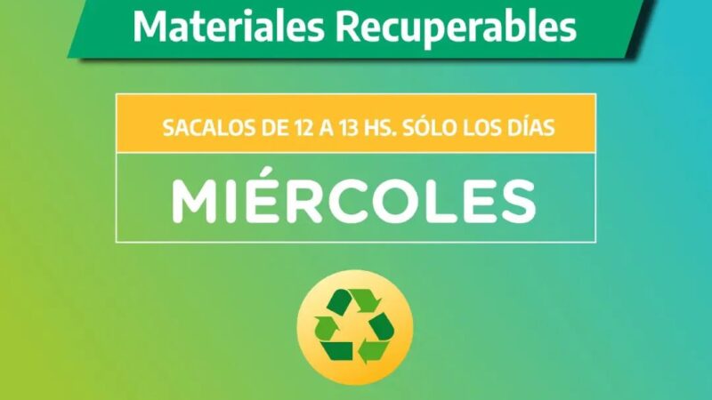 [SERVICIOS] Hoy es miércoles de reciclaje en Romang