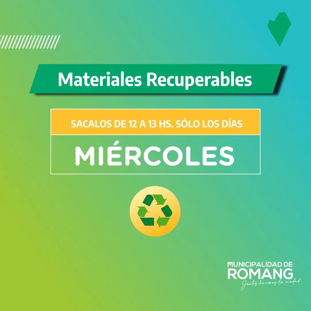 [SERVICIOS] Hoy es miércoles de reciclaje en Romang