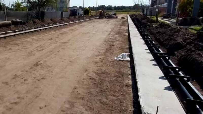 Avanza el cordón cuneta en Barrio Norte de Romang