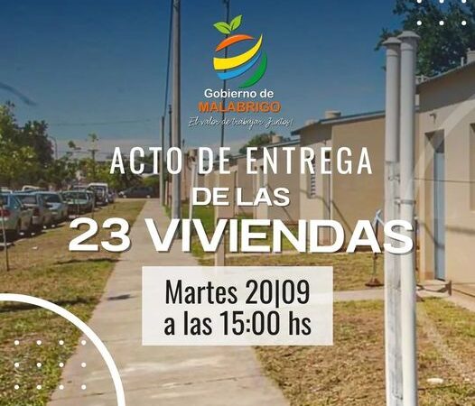 Entregan viviendas sociales en Malabrigo. Seguí el acto en DHM Instagram