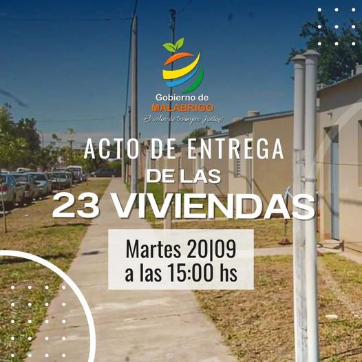 Entregan viviendas sociales en Malabrigo. Seguí el acto en DHM Instagram