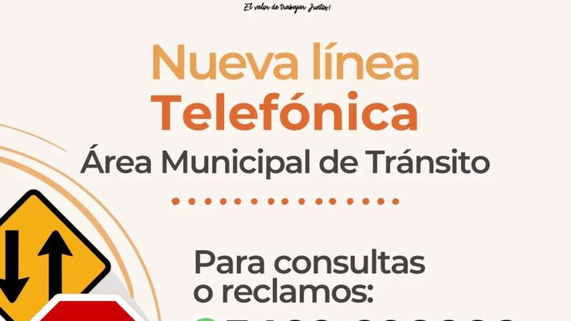 [SERVICIOS] Nueva línea telefónica de Tránsito 3482 298888