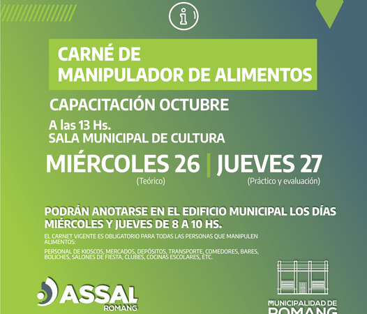 Romang: capacitan en manipulación segura de alimentos