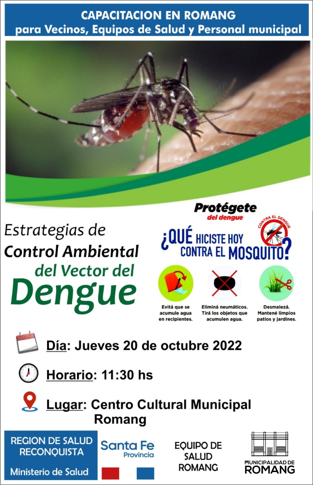 Capacitan para controlar el dengue en Romang
