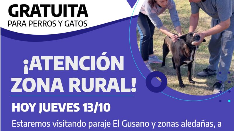 Continúa la vacunación antirrábica en Romang