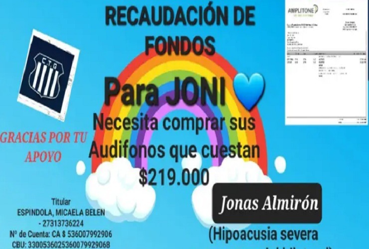 Sumate a la campaña para comprarle unos audífonos a Joni #TodosPorJoni