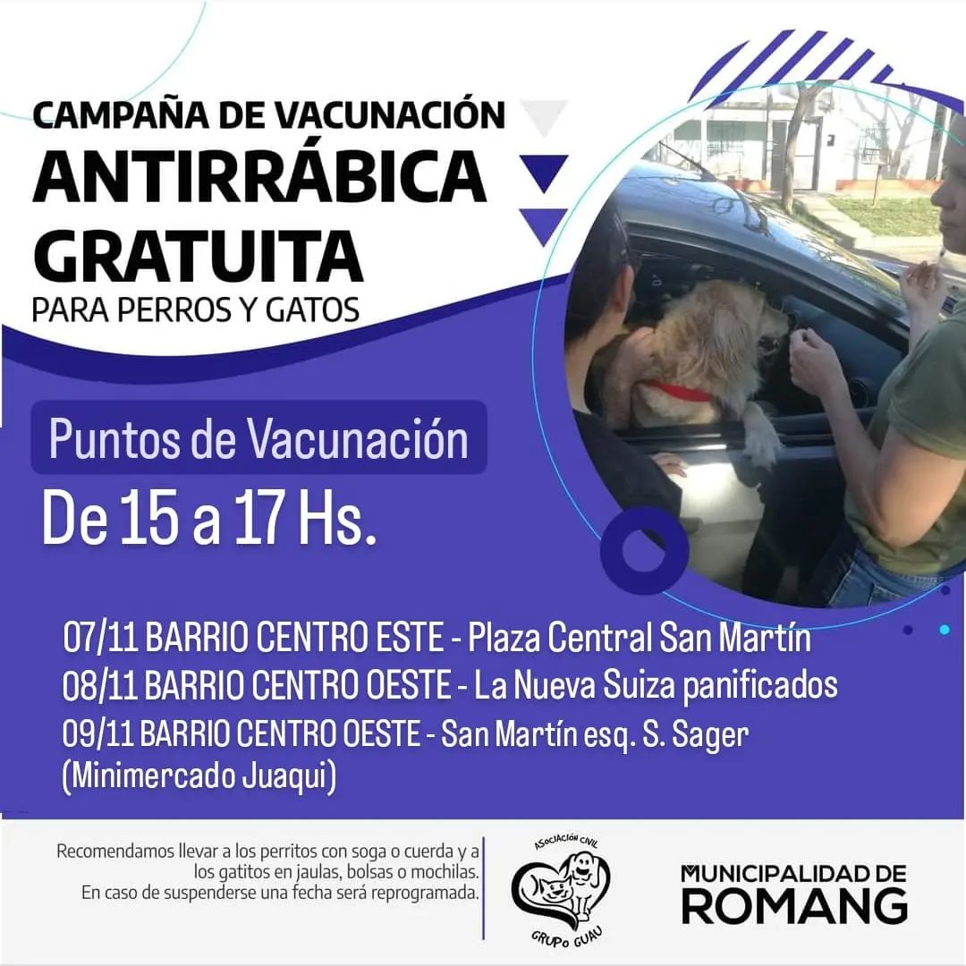 Vacunación antirrábica para perros y gatos