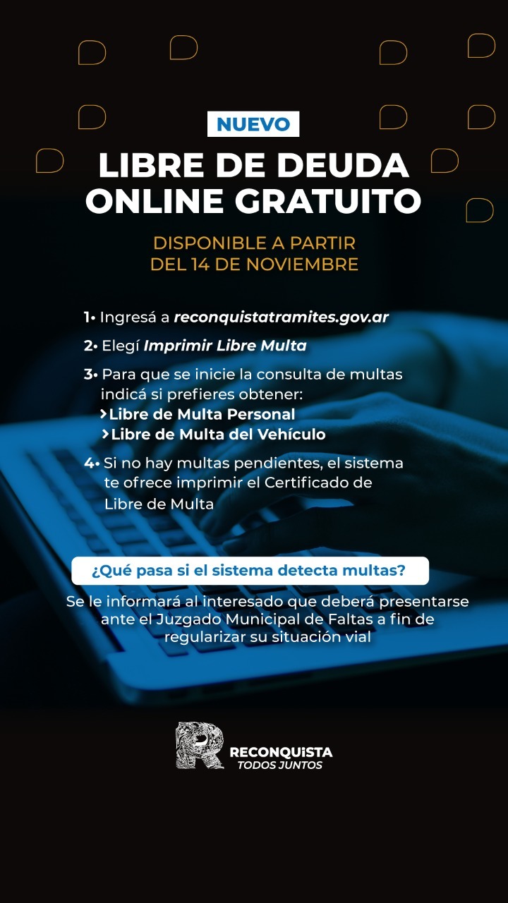 Desde hoy podés hacer gestionar el libre deuda en internet