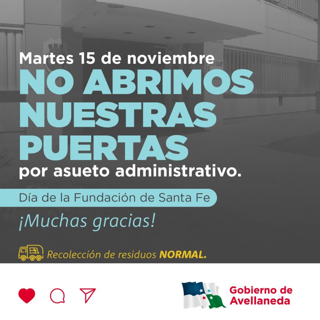 Avellaneda adhiere al feriado por el Día de la Fundación de Santa Fe