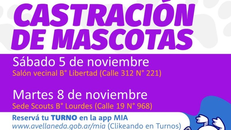 Habilitan turnero para castrar mascotas