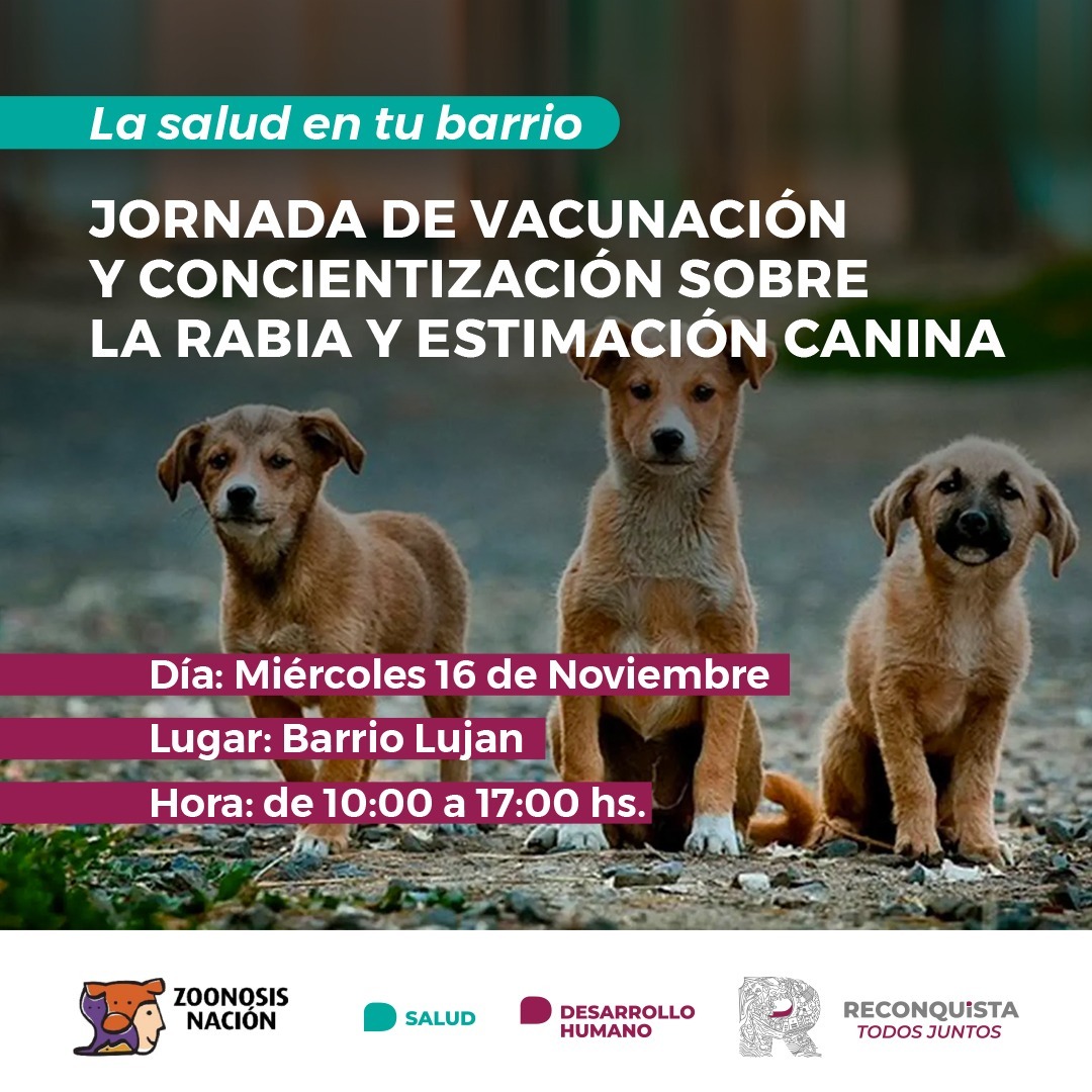 Jornada de vacunación antirrábica en barrio Luján
