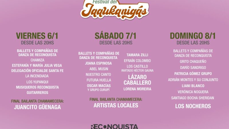 Grilla del primer festival del Jaaukanigás
