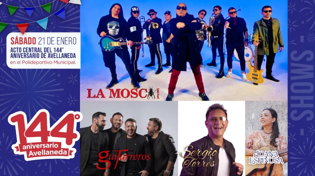 Mirá qué artistas cantarán en el 144 cumpleaños de Avellaneda
