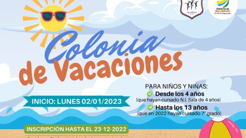 Inauguran las colonias de vacaciones en Malabrigo
