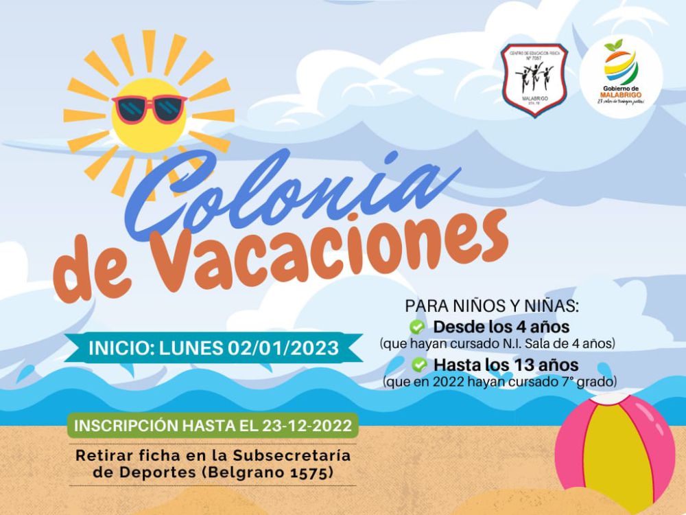 Inauguran las colonias de vacaciones en Malabrigo