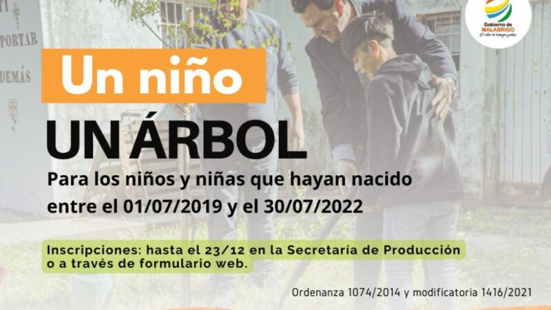Inscriben a «Un niño, Un árbol» en Malabrigo