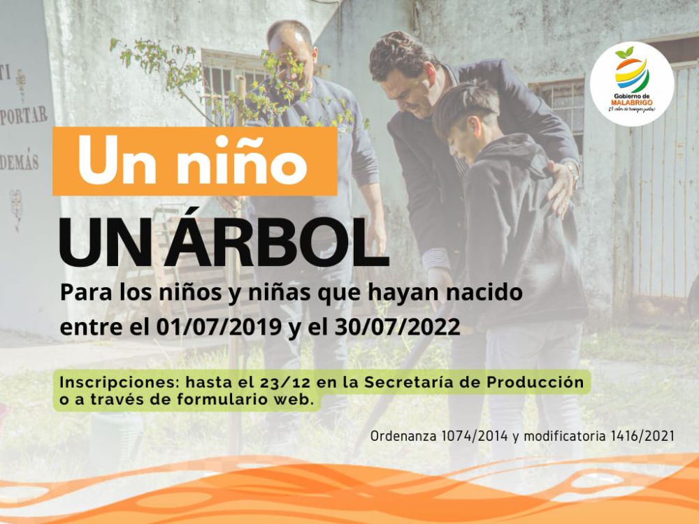Inscriben a «Un niño, Un árbol» en Malabrigo