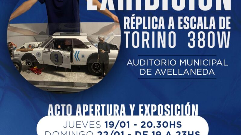 Exponen réplica a escala del Torino 380w realizada por Alan Cereijo