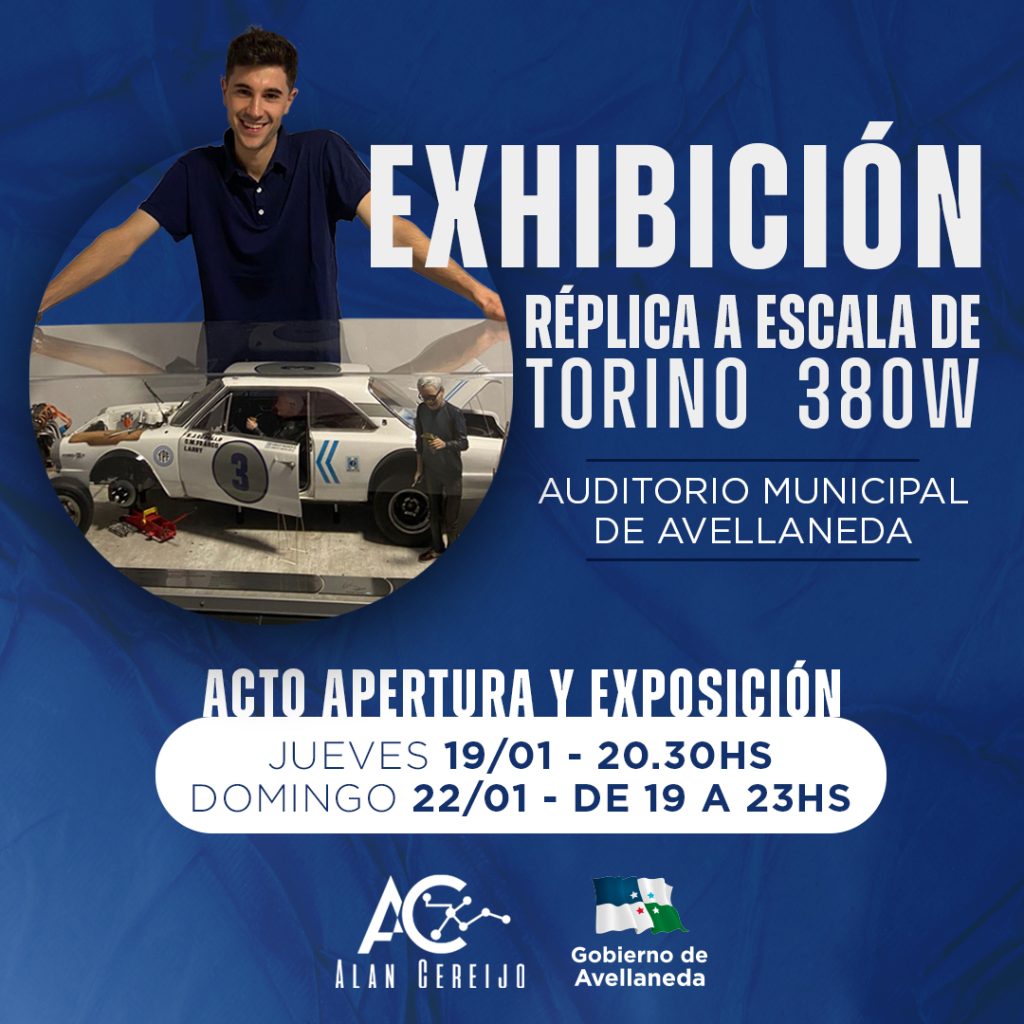 Exponen réplica a escala del Torino 380w realizada por Alan Cereijo