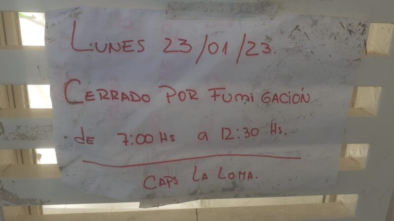 Por fumigación no atiende el Centro de Salud de Barrio La Loma